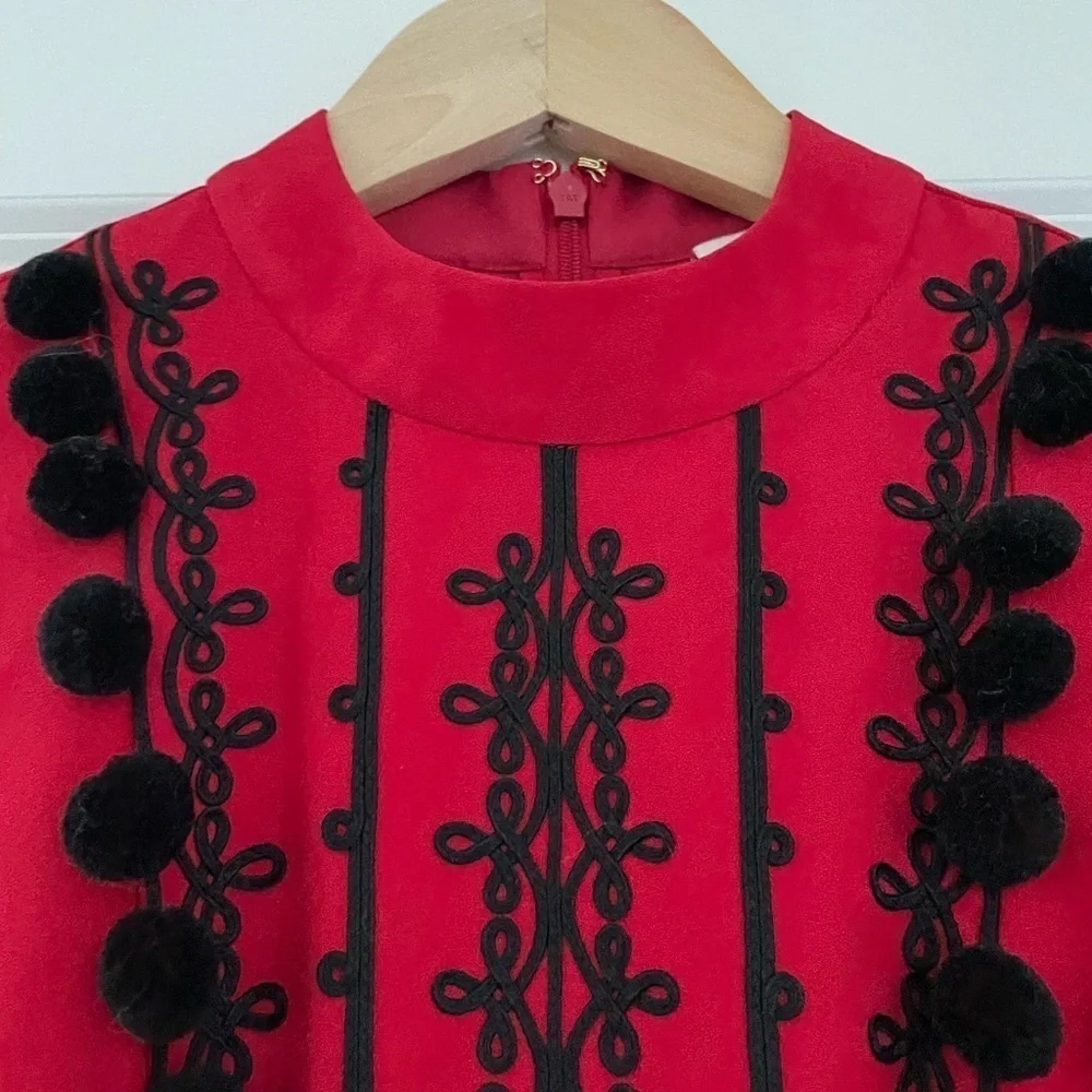 Kate Spade Pom Pom Mini Dress Charm Red